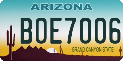 AZ license plate BOE7006