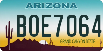 AZ license plate BOE7064