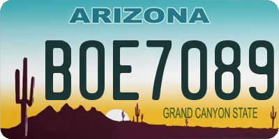 AZ license plate BOE7089