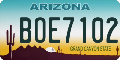 AZ license plate BOE7102