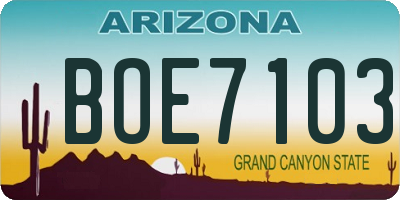 AZ license plate BOE7103