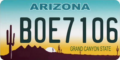 AZ license plate BOE7106