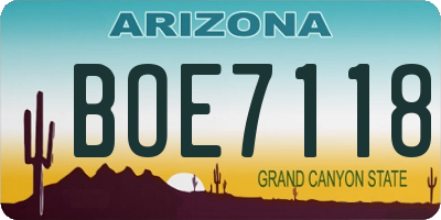 AZ license plate BOE7118