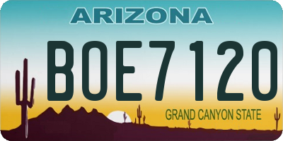 AZ license plate BOE7120