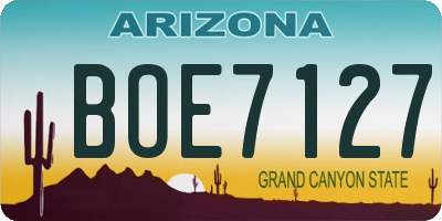 AZ license plate BOE7127