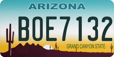 AZ license plate BOE7132