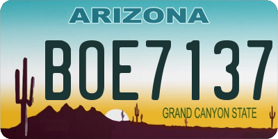AZ license plate BOE7137