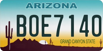 AZ license plate BOE7140