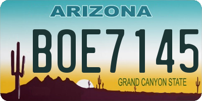 AZ license plate BOE7145