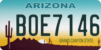 AZ license plate BOE7146