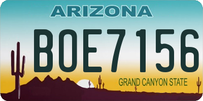 AZ license plate BOE7156