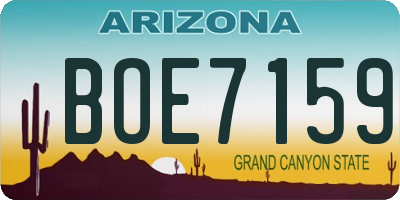 AZ license plate BOE7159