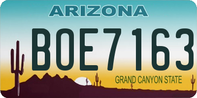 AZ license plate BOE7163
