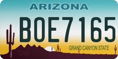 AZ license plate BOE7165