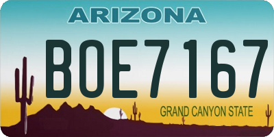 AZ license plate BOE7167