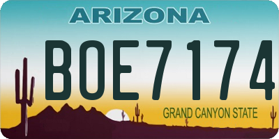 AZ license plate BOE7174