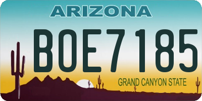 AZ license plate BOE7185