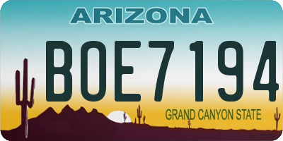 AZ license plate BOE7194