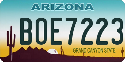 AZ license plate BOE7223