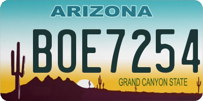 AZ license plate BOE7254