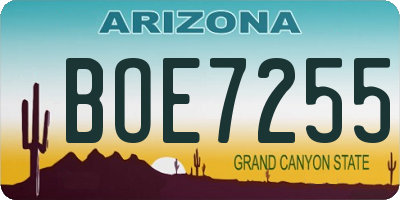 AZ license plate BOE7255
