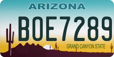 AZ license plate BOE7289