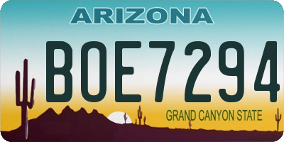 AZ license plate BOE7294