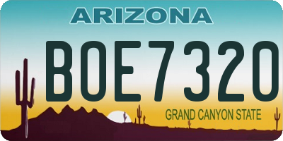 AZ license plate BOE7320