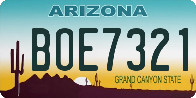 AZ license plate BOE7321
