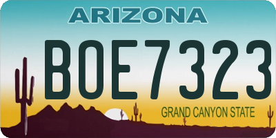 AZ license plate BOE7323