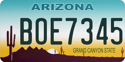 AZ license plate BOE7345
