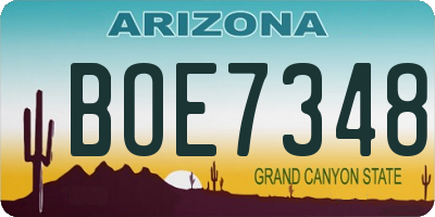 AZ license plate BOE7348