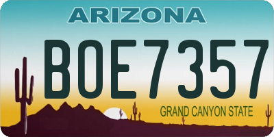 AZ license plate BOE7357