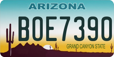 AZ license plate BOE7390