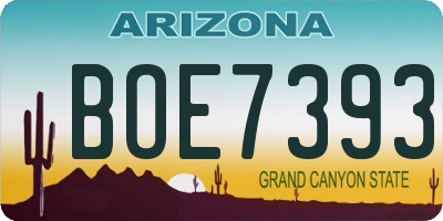 AZ license plate BOE7393