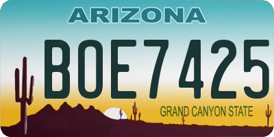 AZ license plate BOE7425