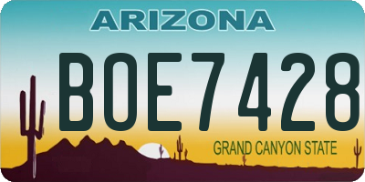 AZ license plate BOE7428