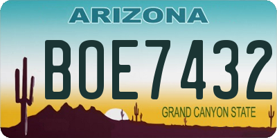 AZ license plate BOE7432