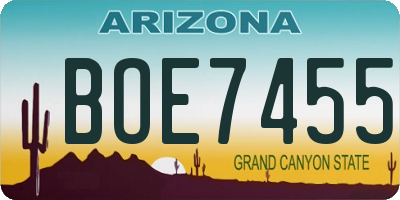 AZ license plate BOE7455