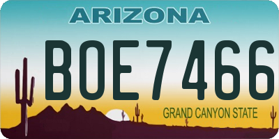 AZ license plate BOE7466