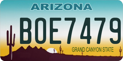 AZ license plate BOE7479