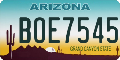 AZ license plate BOE7545