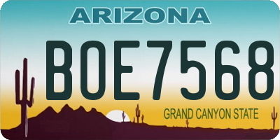 AZ license plate BOE7568