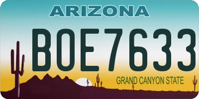 AZ license plate BOE7633