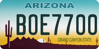 AZ license plate BOE7700