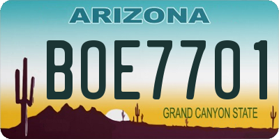 AZ license plate BOE7701