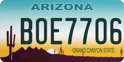 AZ license plate BOE7706