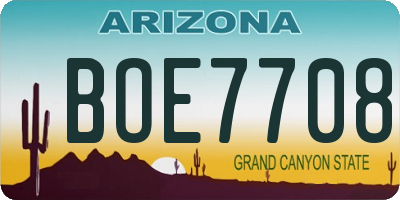 AZ license plate BOE7708