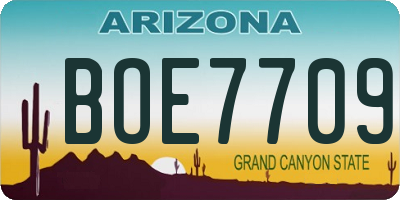 AZ license plate BOE7709
