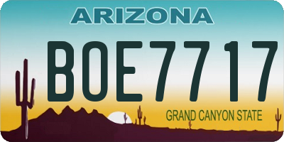AZ license plate BOE7717